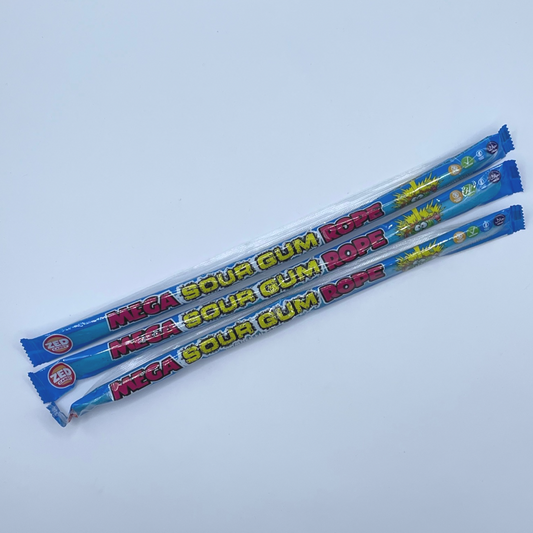 Zed Candy Blue Razz Mega Sour Gum Rope 3 x 30g